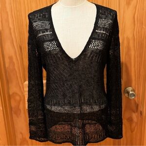 Coldwater Creek Crocheted V-Neck Top